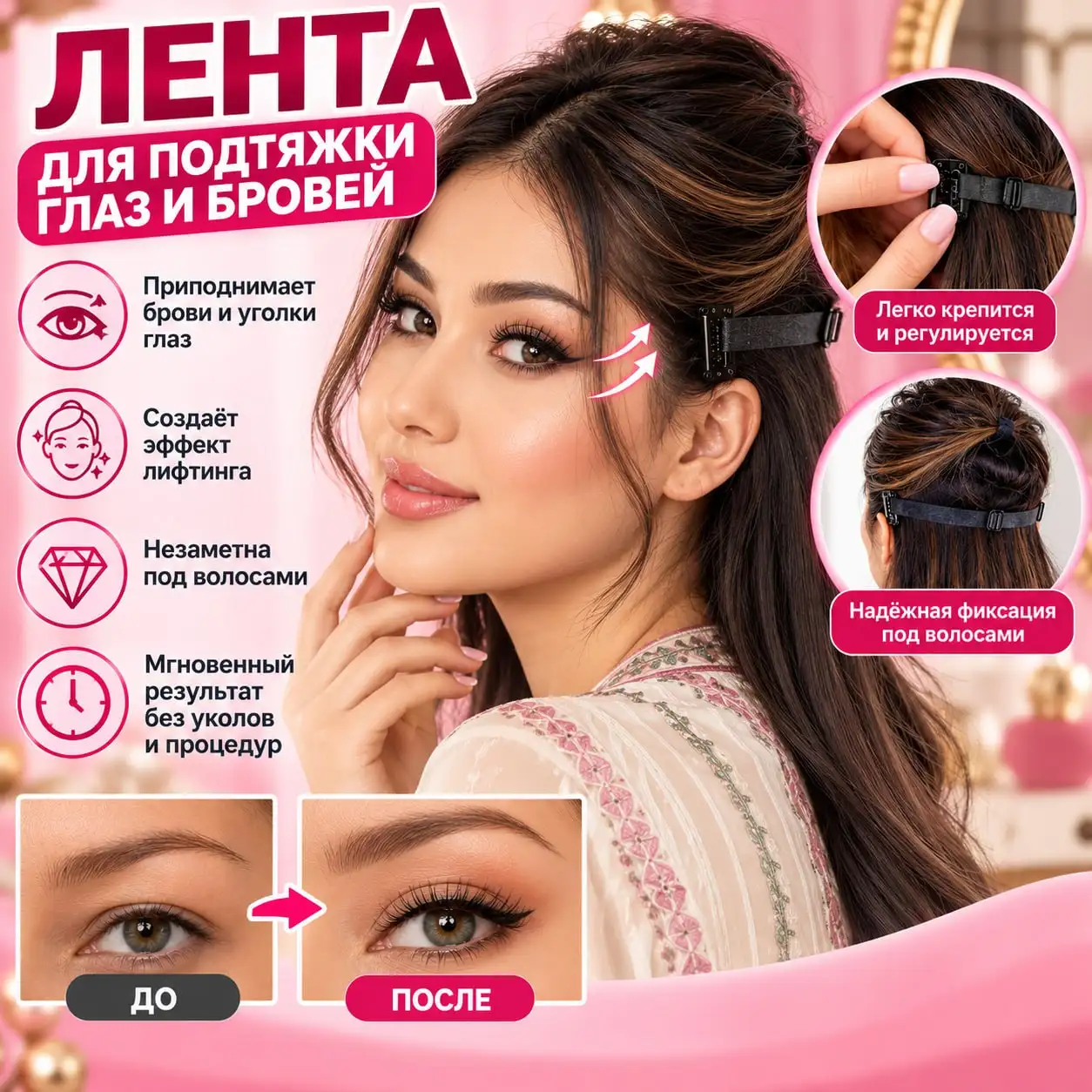 Лента для подтяжки глаз и бровей — мгновенный эффект лифтинга в домашних условиях