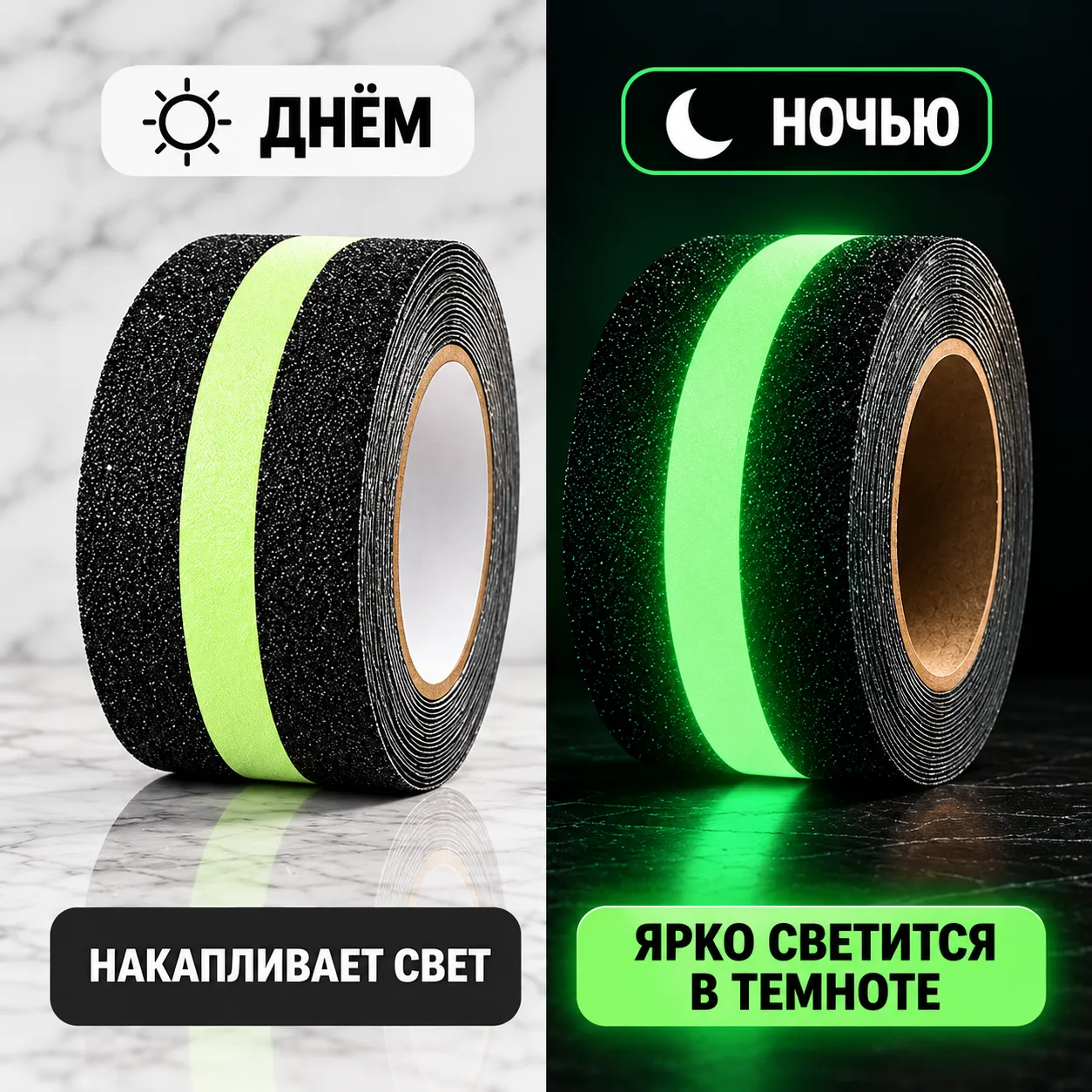 Противоскользящая лента светящиеся в темноте