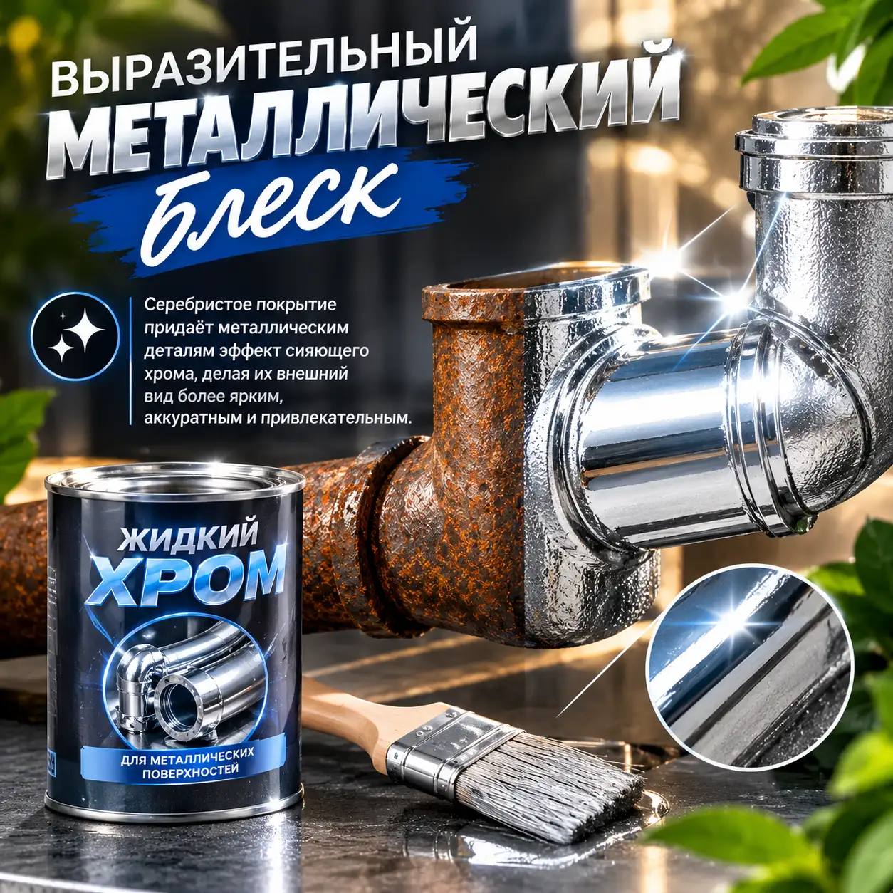 Выразительный металлический блеск
