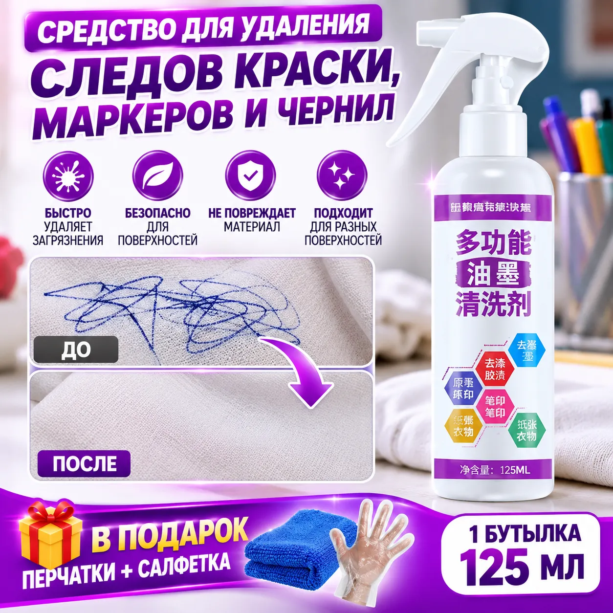Многофункциональный спрей для удаления следов краски