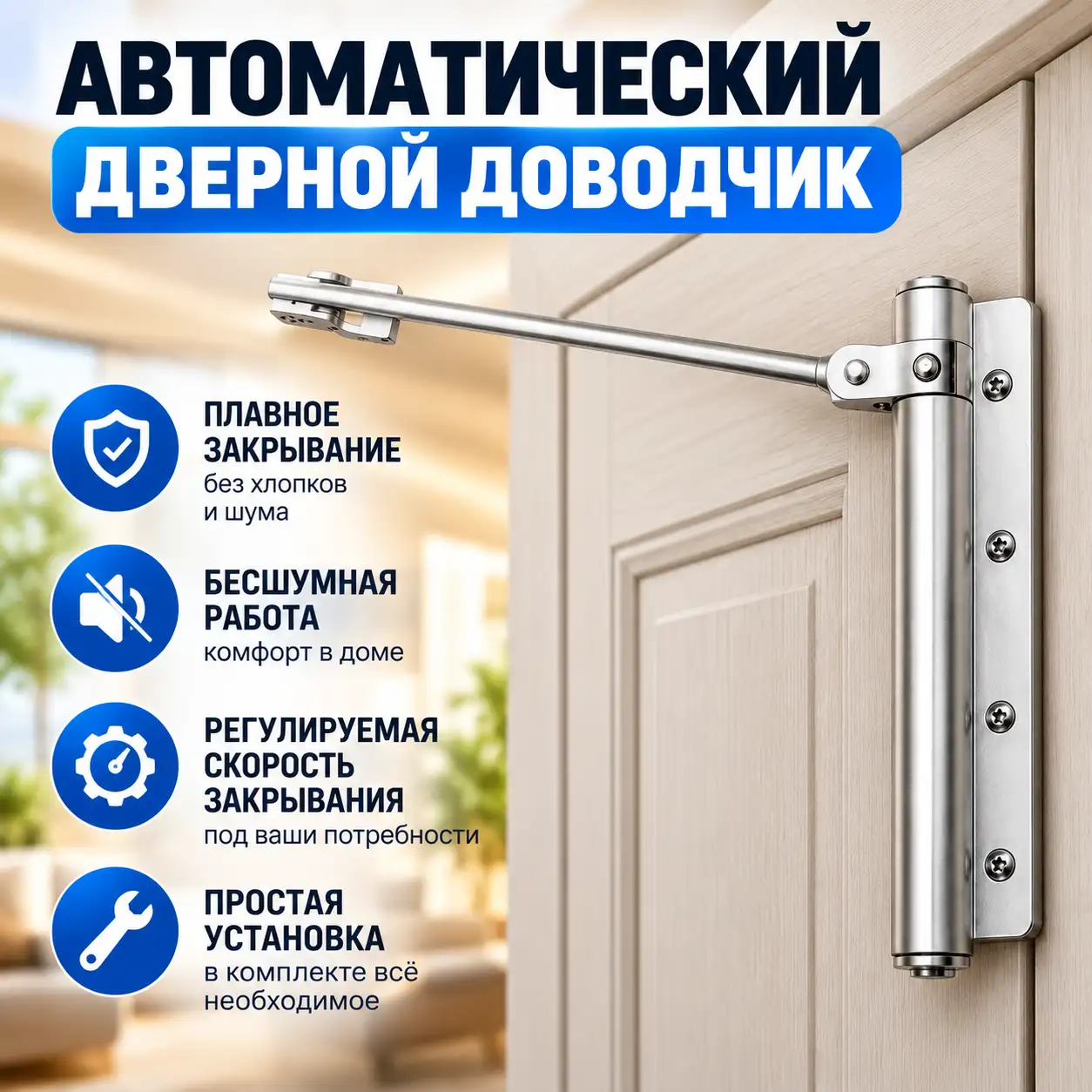Дверь закрывается самостоятельно