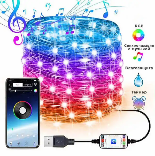 LED гирлянда для елки