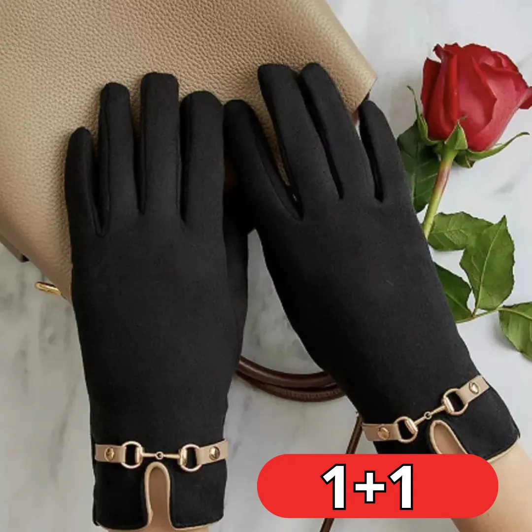 Перчатки флисовые женские с пряжкой