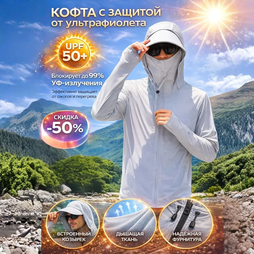 Кофта с защитой от ультрафиолета