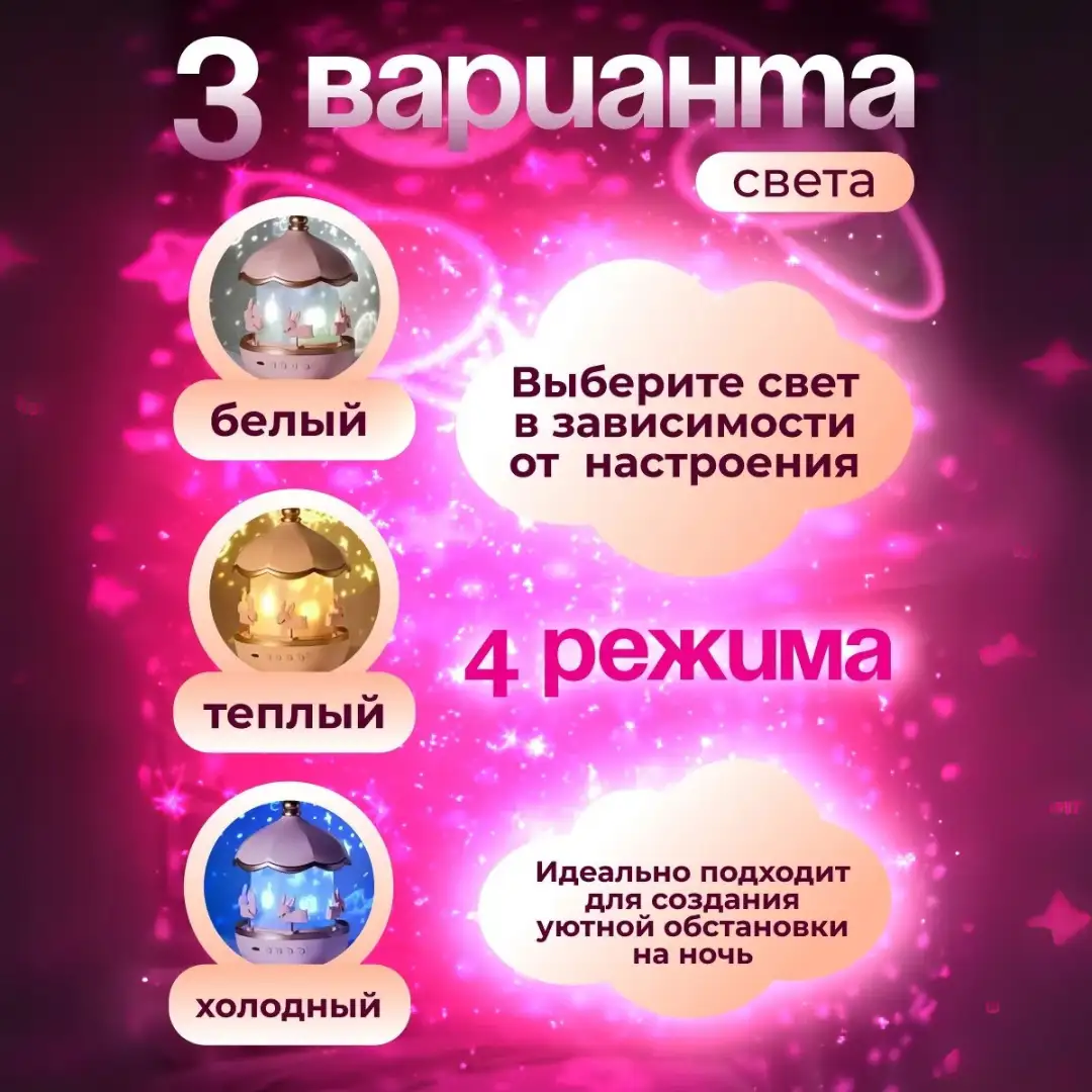 Ночной свет работает как от розетки, так и от аккумулятора