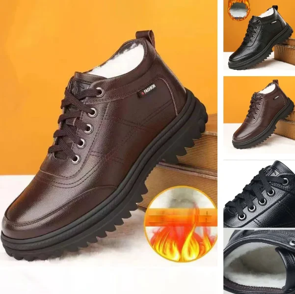 Зимние кожаные ботинки