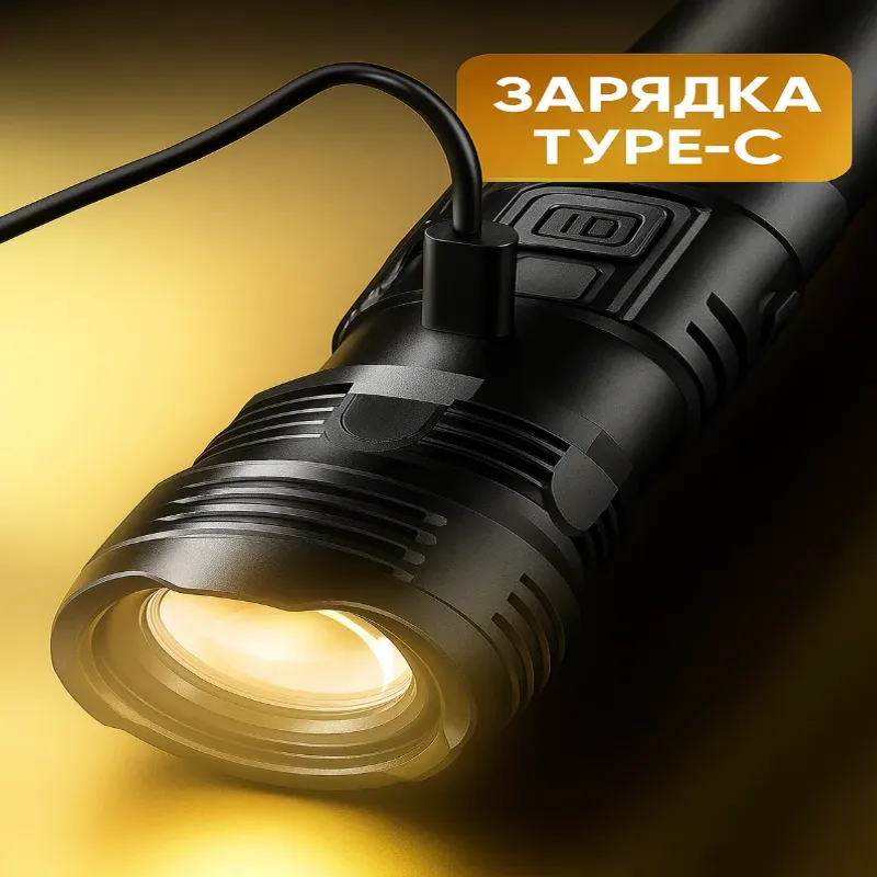 Фонарик с высокой яркостью, мощный ручной светодиодный фонарь