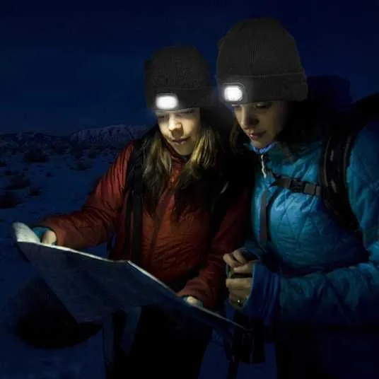LED шапка с фонариком, зимняя шапка со светом
