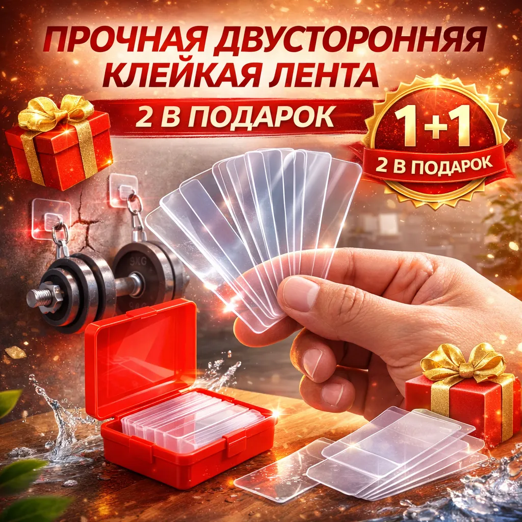 Ikki tomonlama mustahkam yopishqoq lenta, burg‘ulashsiz o‘rnatiladigan lenta