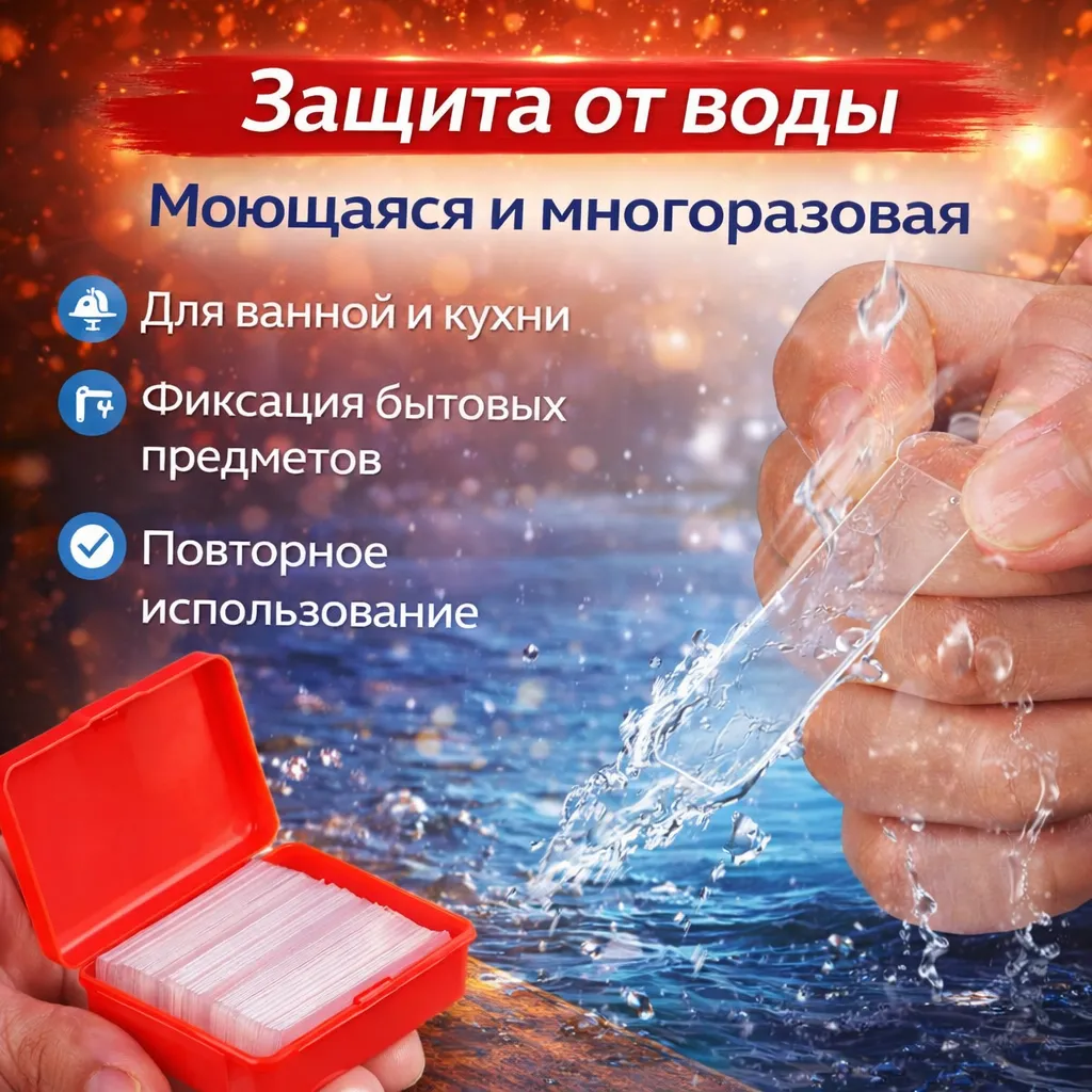 Ikki tomonlama mustahkam yopishqoq lenta, burg‘ulashsiz o‘rnatiladigan lenta