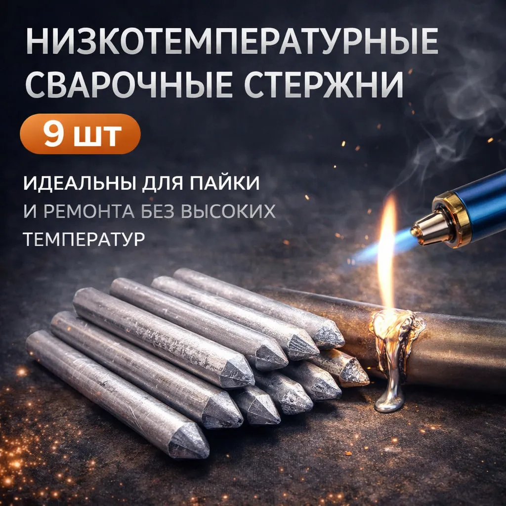 Низкотемпературные сварочные стержни 9 штук для пайки